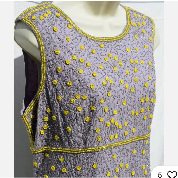 NWT French Connection Lavender Beaded Cocktail Sheath Dress Women's 10 - Picture 3 of 8